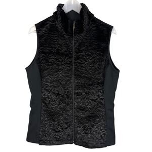 Tail Women’s Golf Vest Velvet Burnout Black Mock Neck Stretch M Golfer Athlete